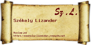 Székely Lizander névjegykártya